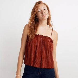 *SOLD* Madewell Nicole Ruffle Pleated Tank Orange